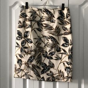 J Crew  leaf print skirt
